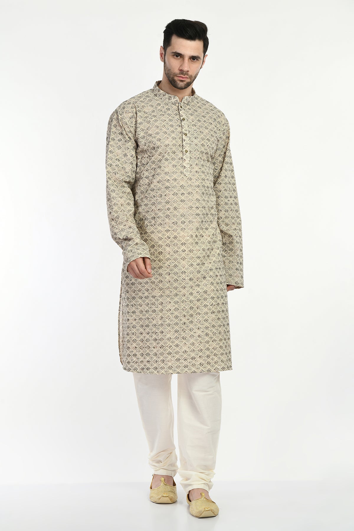 Multi-Coloured Embroidered Kurta Set