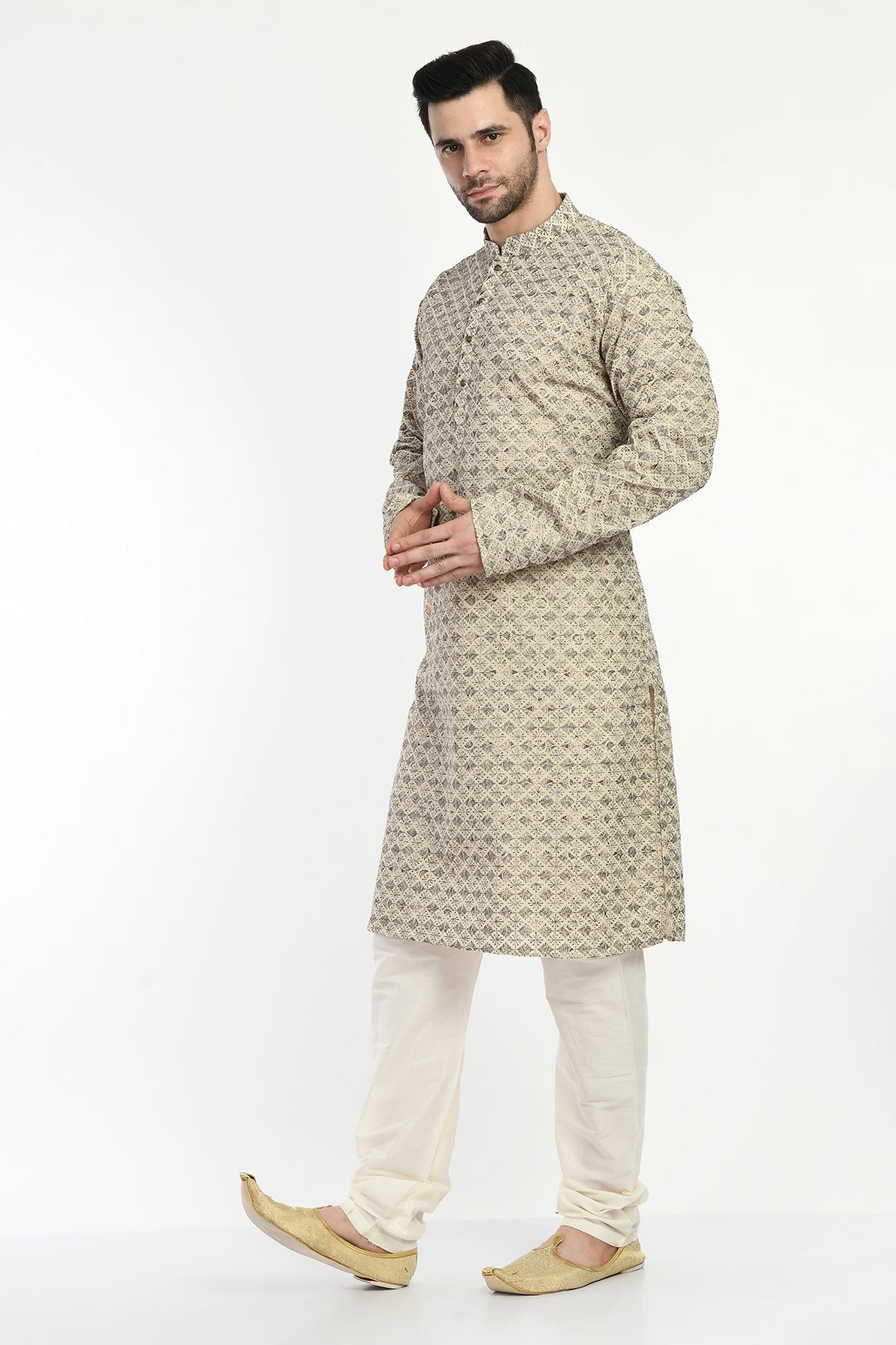 Multi-Coloured Embroidered Kurta Set