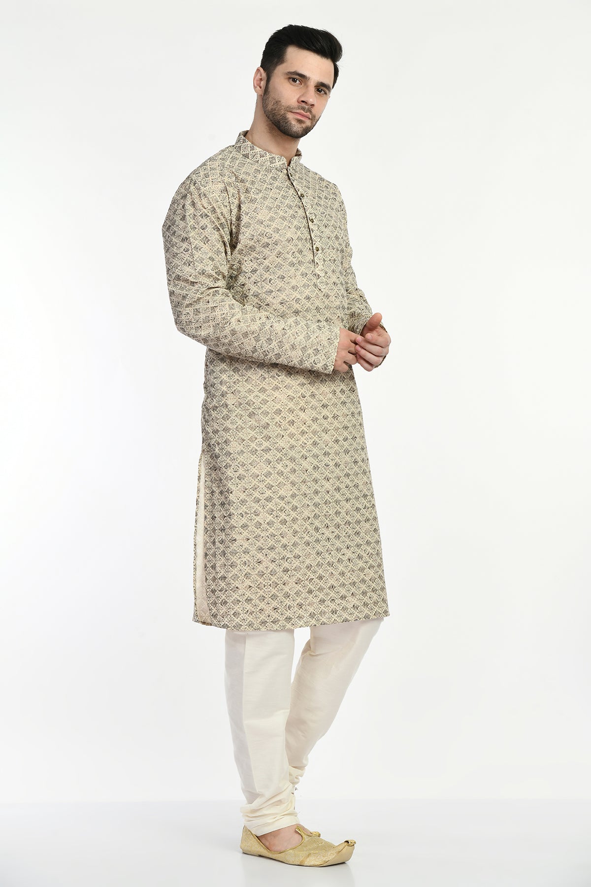 Multi-Coloured Embroidered Kurta Set