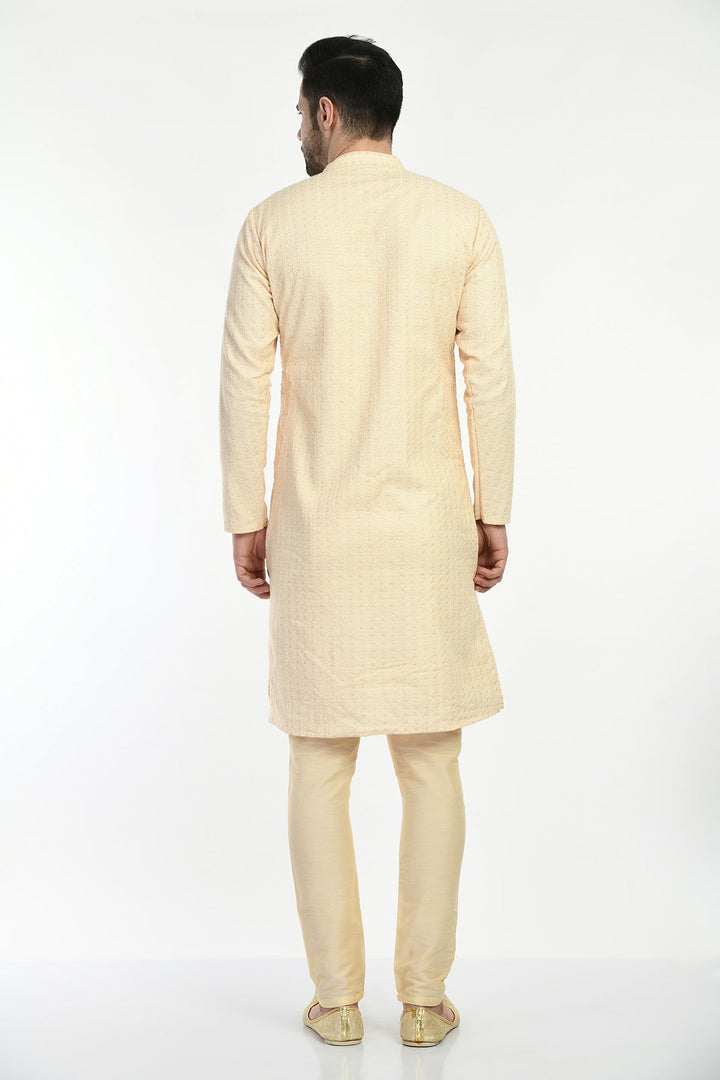 Beige Embellished Kurta Set