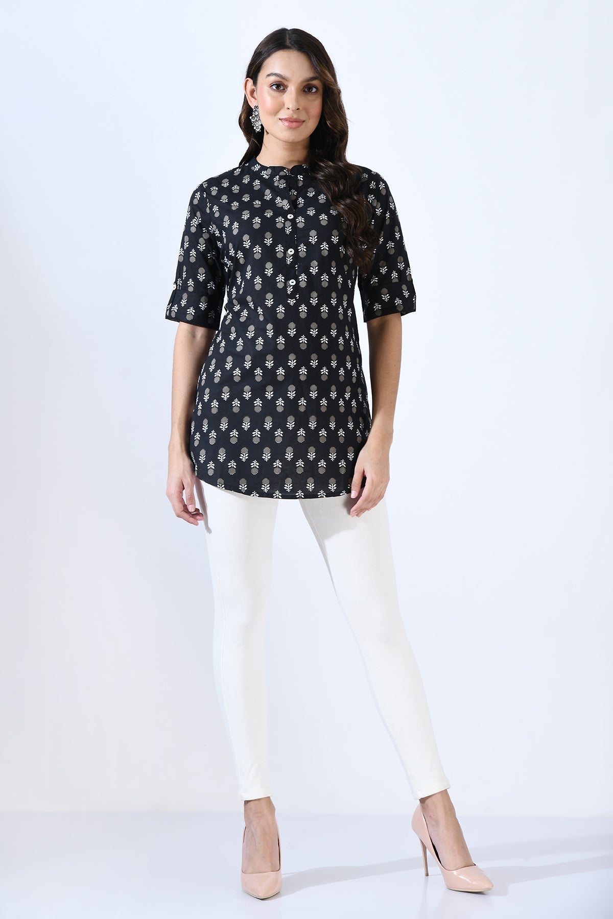 Black Ethnic Printed Top