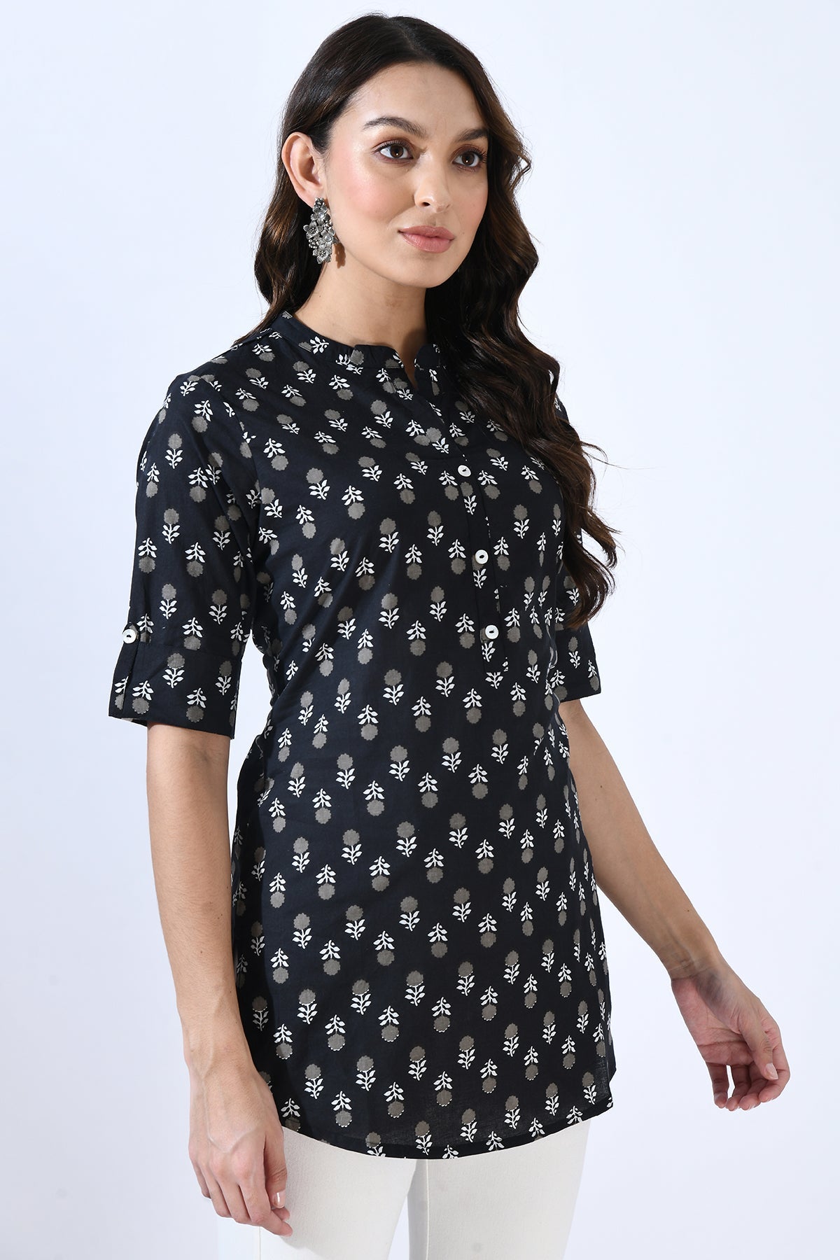 Black Ethnic Printed Top