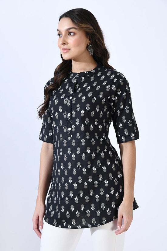 Black Ethnic Printed Top
