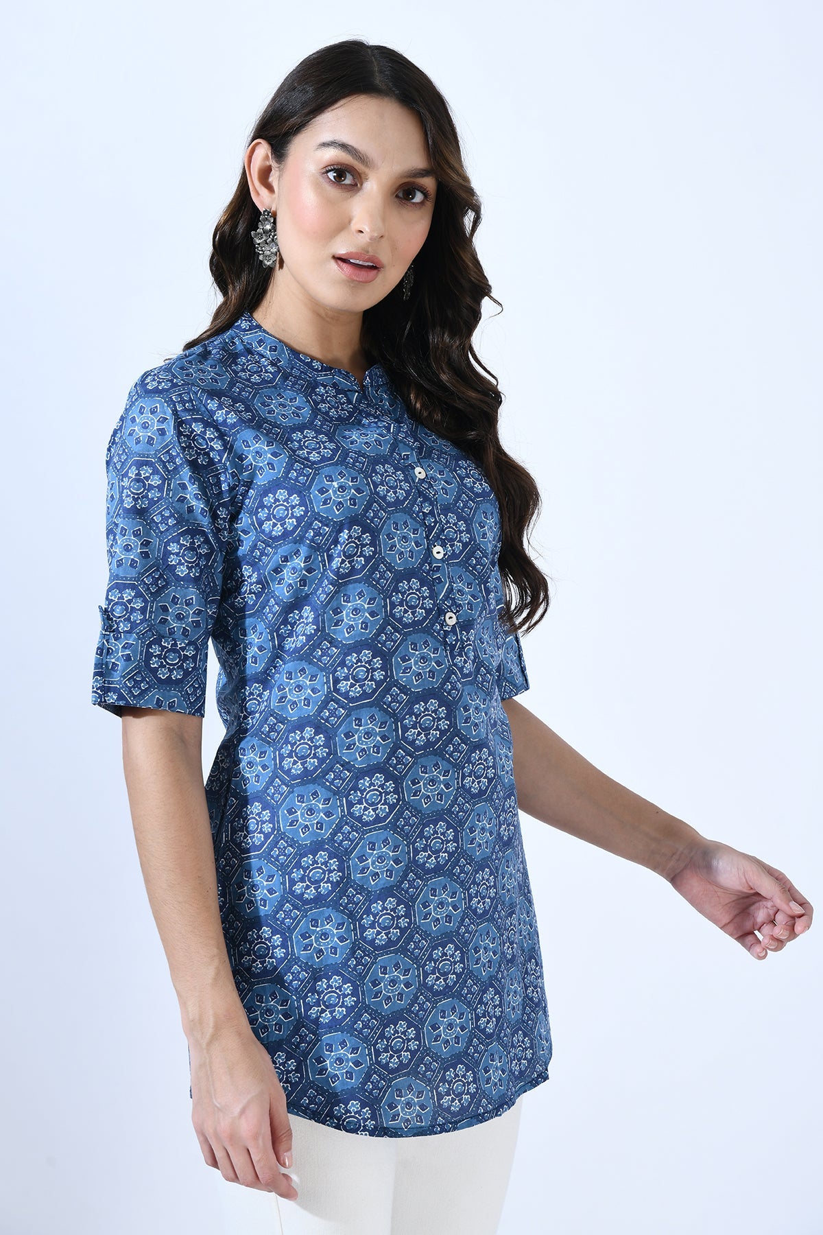 Blue Ethnic Printed Top
