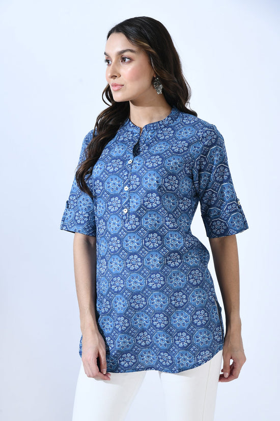 Blue Ethnic Printed Top