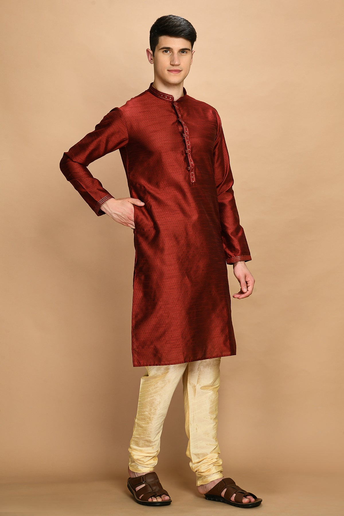 Maroon Kurta Set