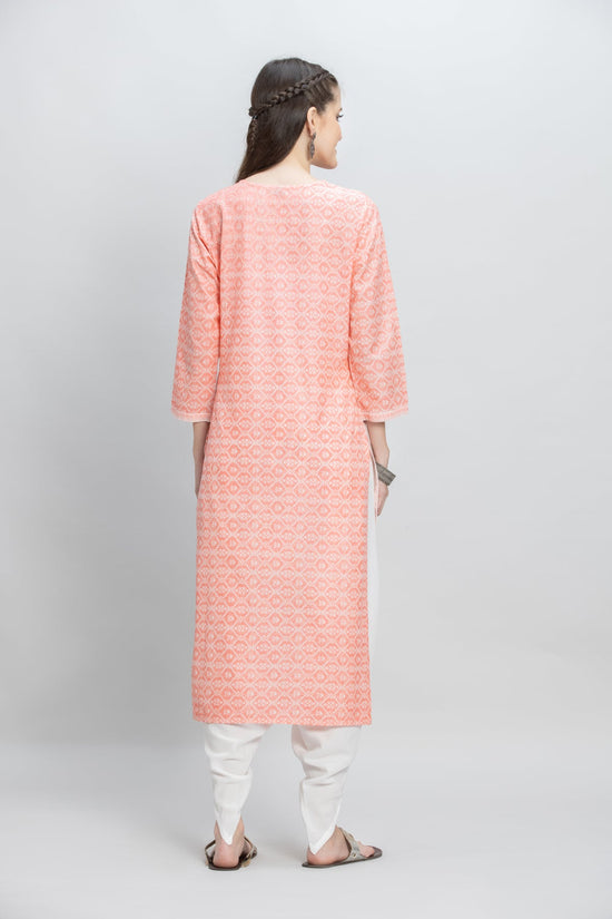 Peach Printed Kurta
