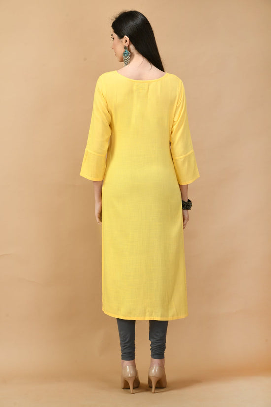 Yellow Yoke Embroidered Kurta