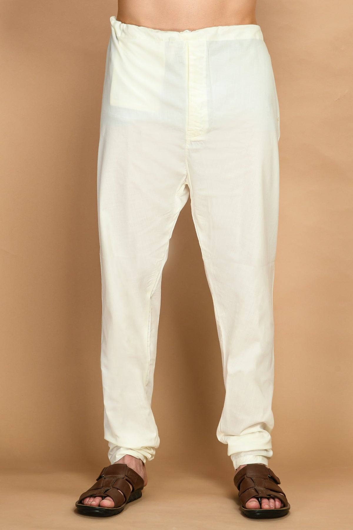 Mustard Yellow Solid Thread Work Straight Kurta Set