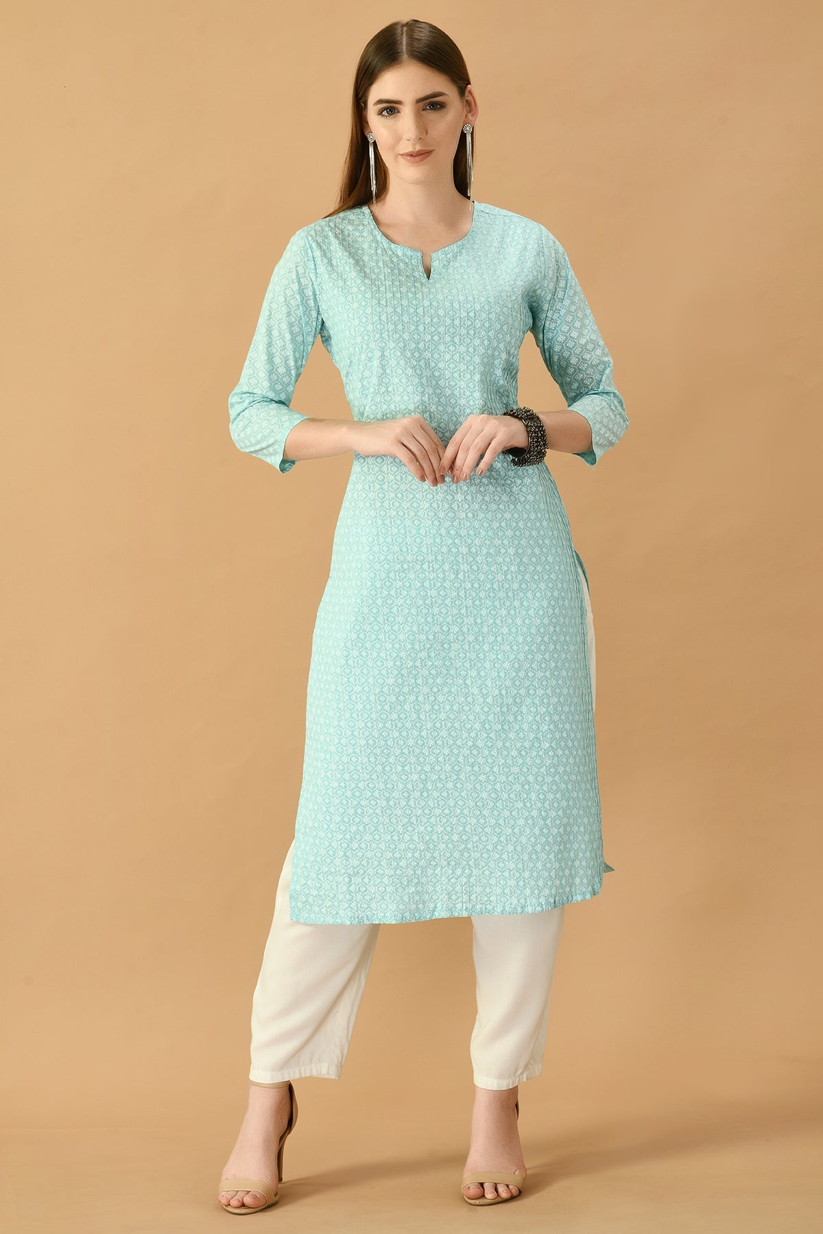 Green Printed Kurta