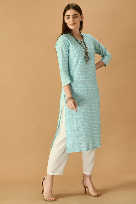 Green Printed Kurta