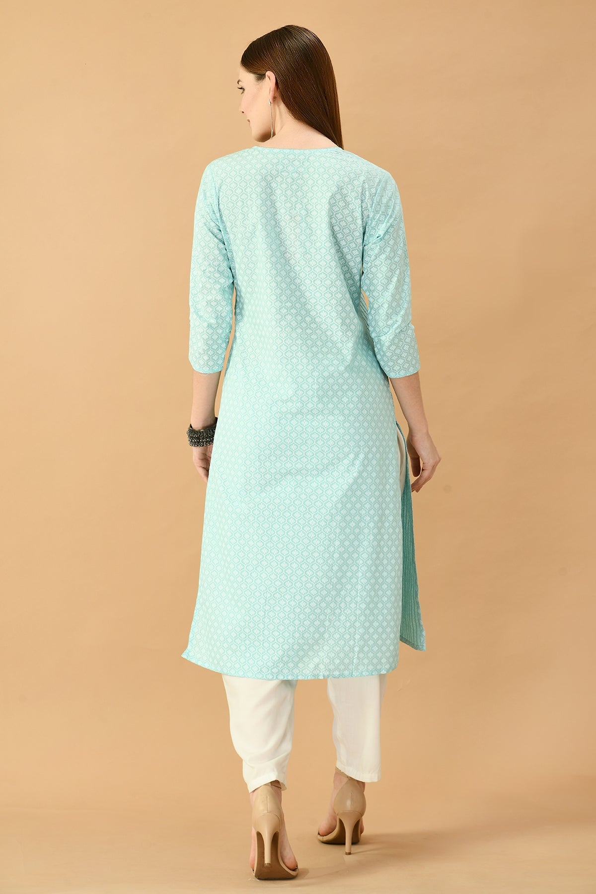Green Printed Kurta