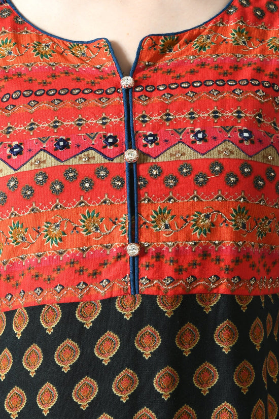 Multi  Printed A Line Dress