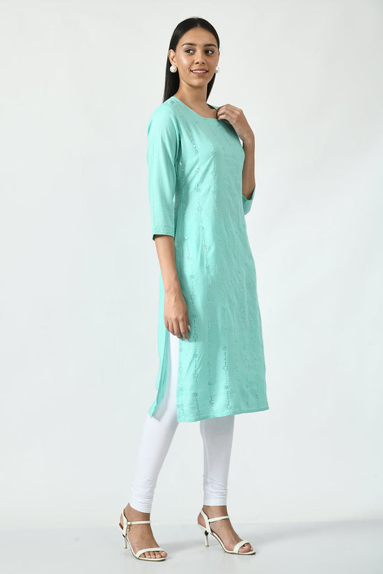 Green Embroidered Kurta