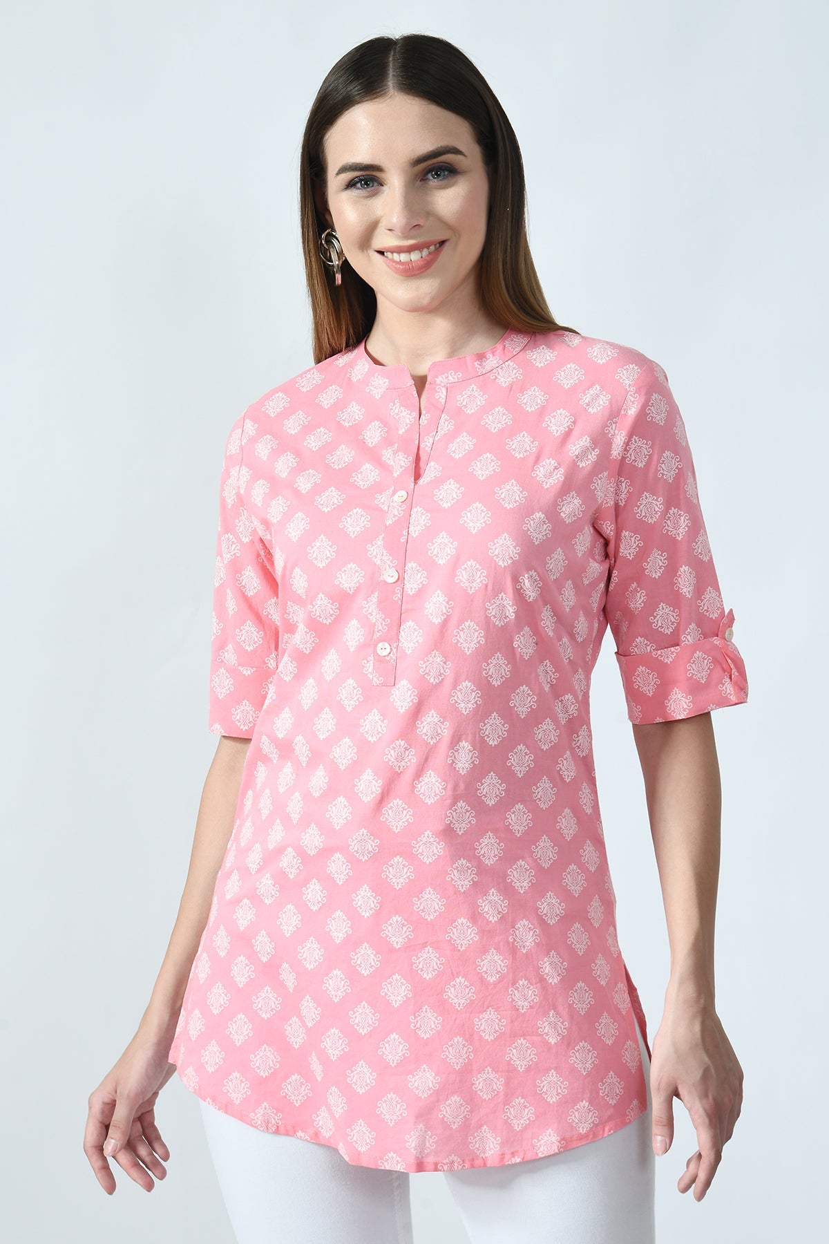 Pink Floral Block Printed Top