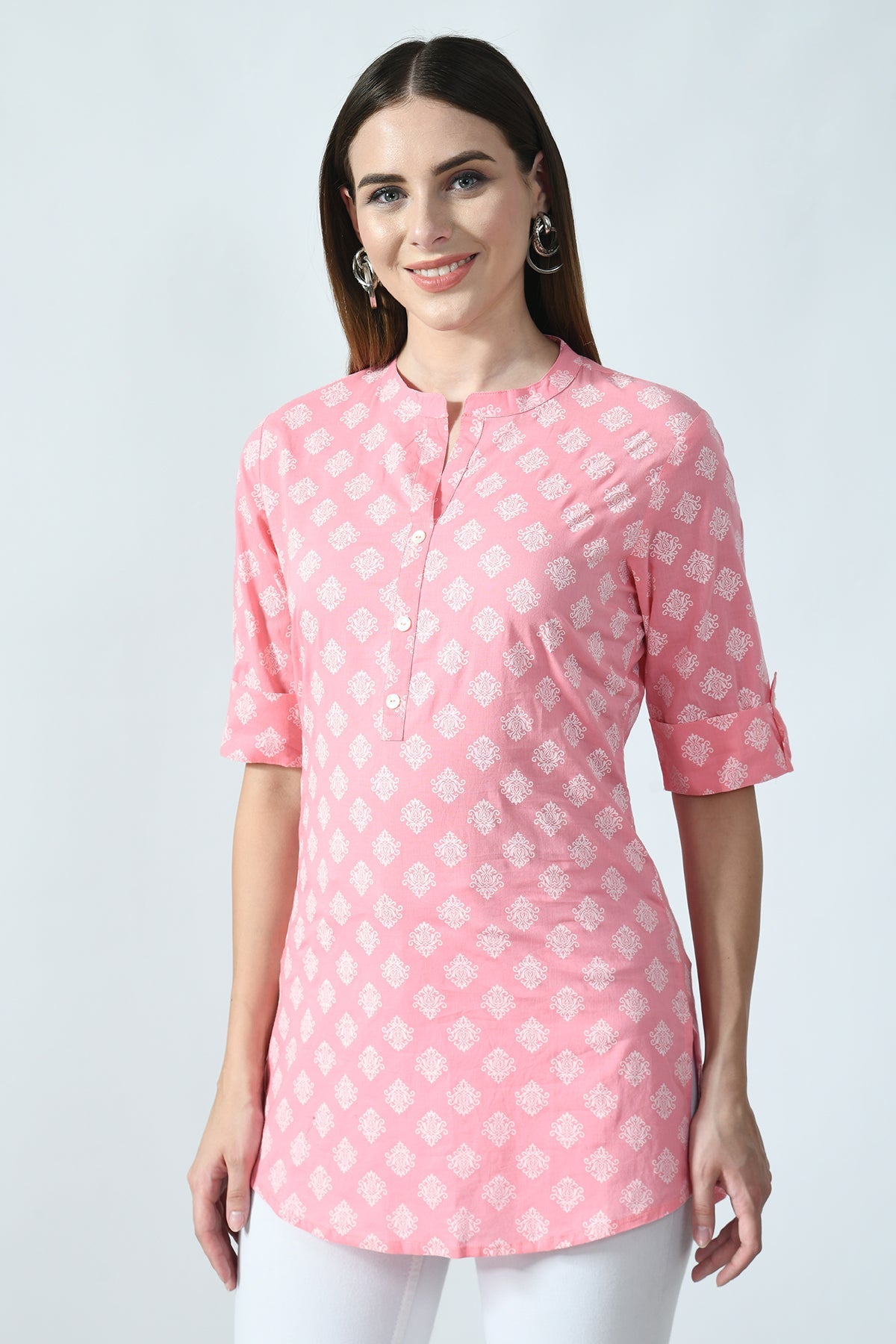 Pink Floral Block Printed Top