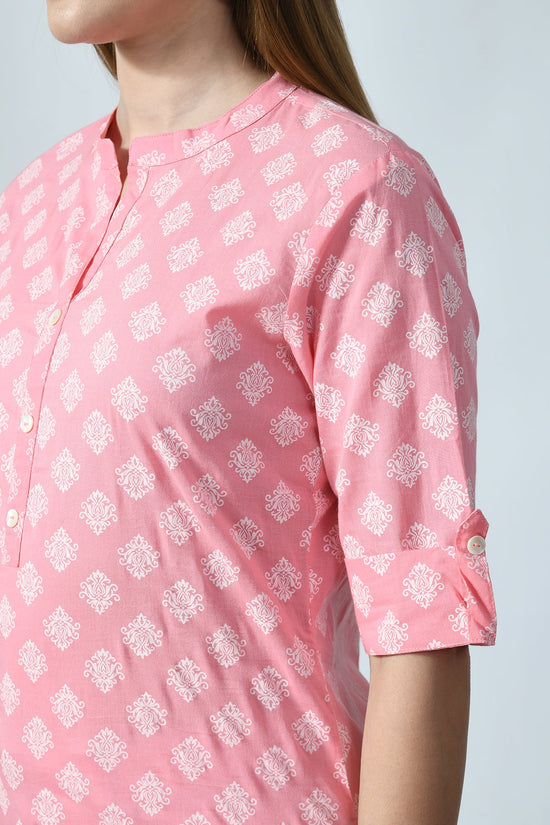 Pink Floral Block Printed Top