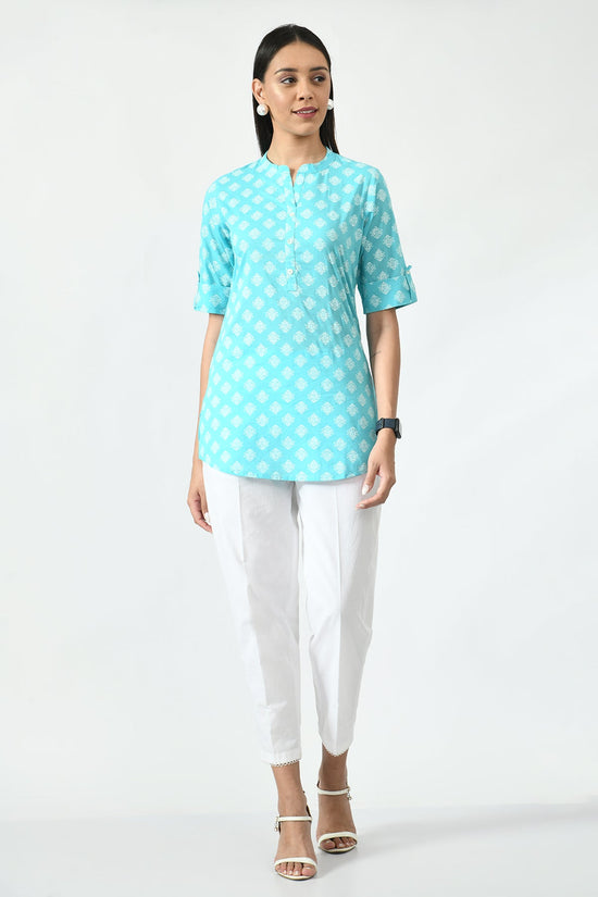 Green Floral Screen Printed Top