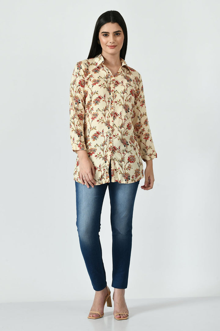 Multi-Coloured Floral Printed Top