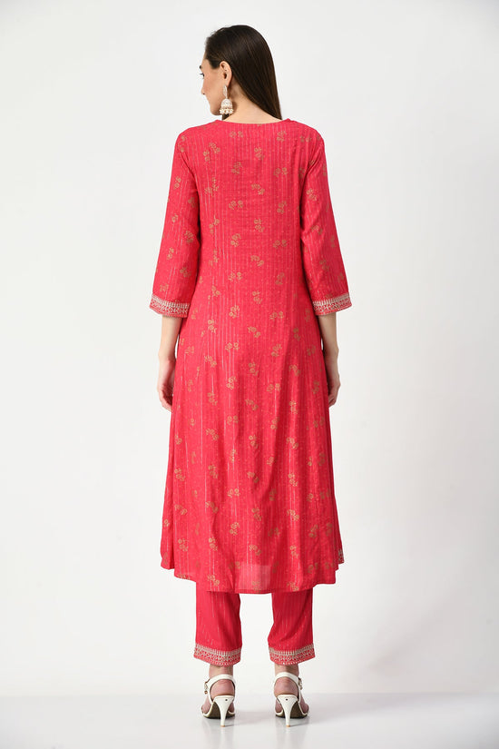 Magenta Embellished Kurta Set