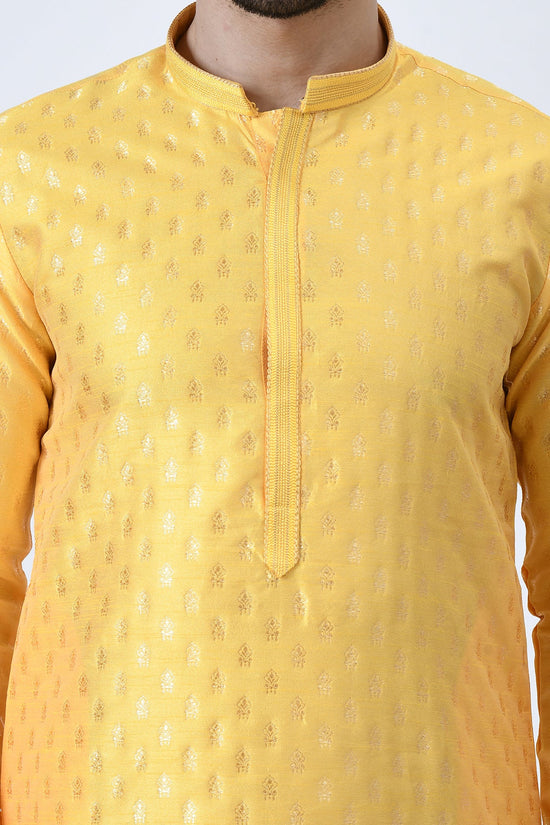 Yellow Woven Design Kurta Set