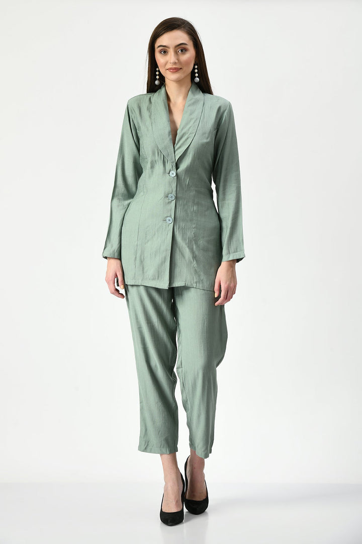 Green Solid Co-Ord Set