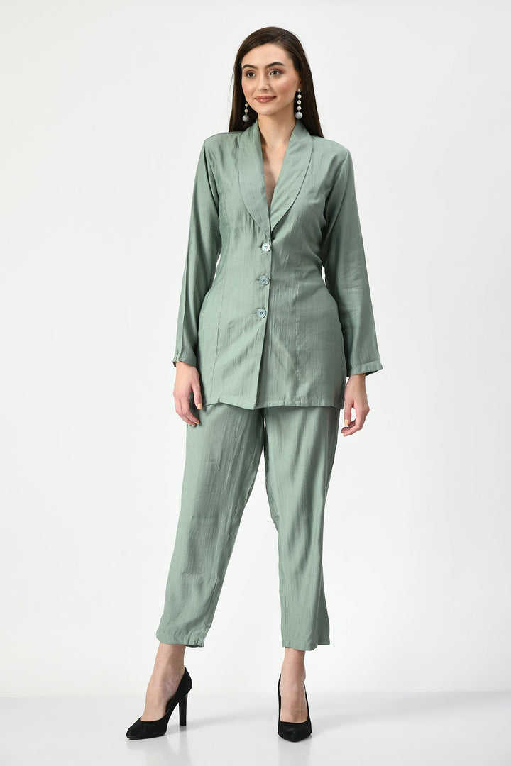 Green Solid Co-Ord Set