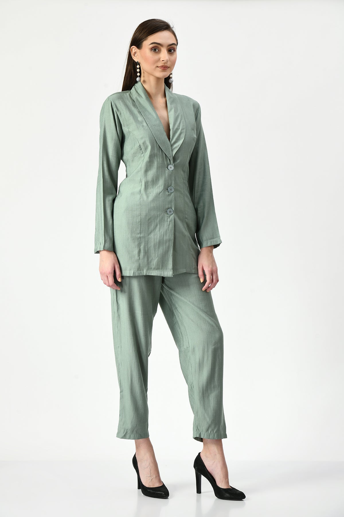 Green Solid Co-Ord Set