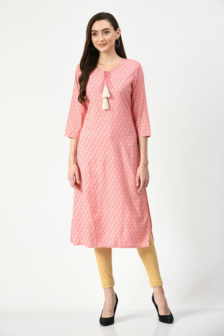 Pink Printed Kurta