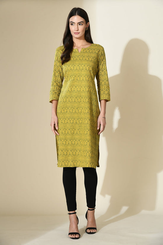Green Print Pintex Kurta