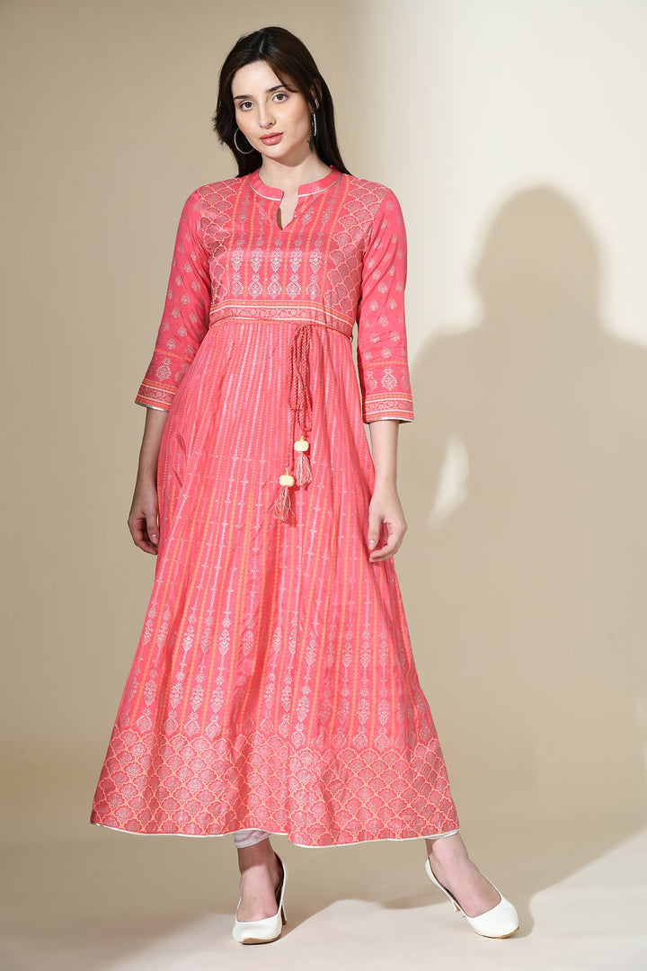 Pink Printed Kurta