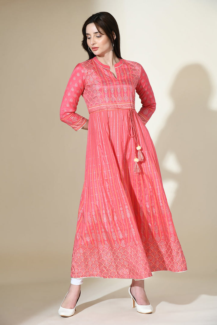 Pink Printed Kurta