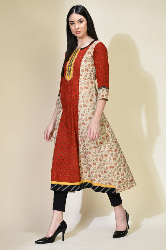 Multi Printed A-line Kurta
