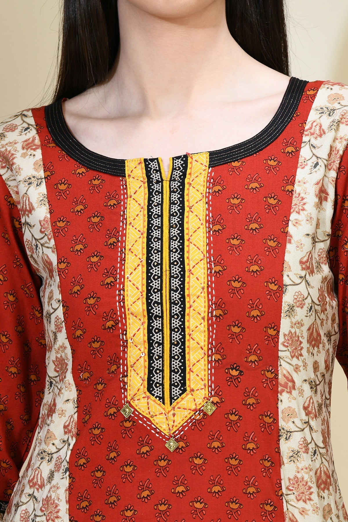 Multi Printed A-line Kurta