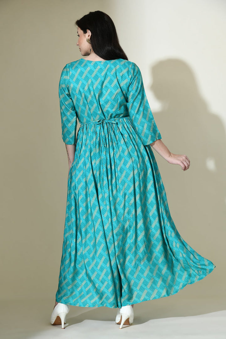 Green Embellished Dress Set