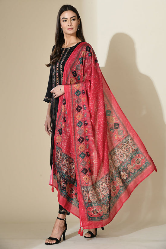 Black Embellished Kurta 3 Pcs Set