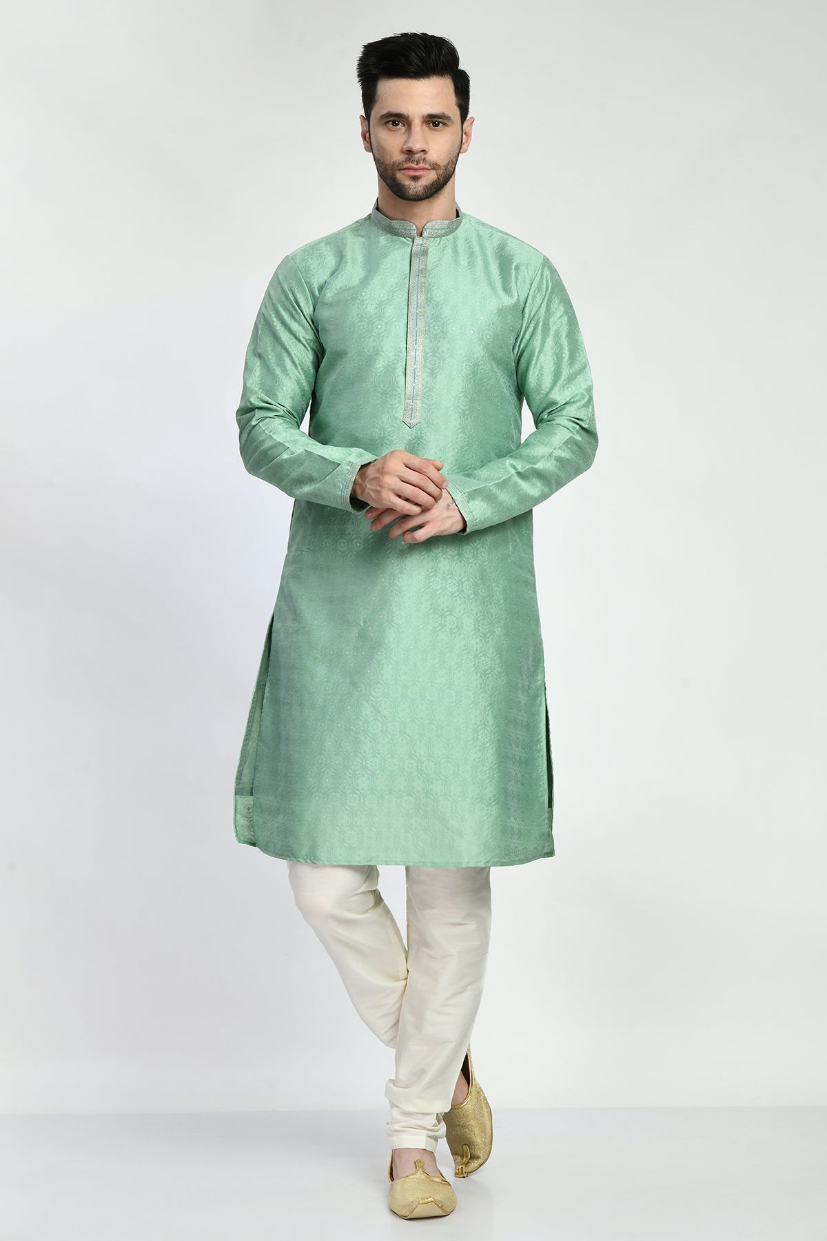 Green Embellished Kurta Set