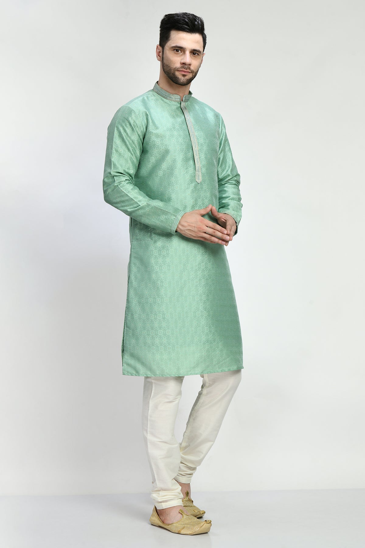 Green Embellished Kurta Set