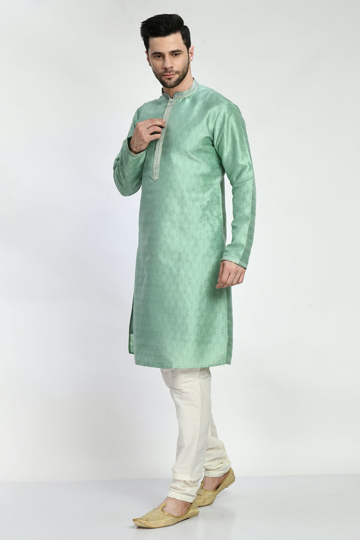 Green Embellished Kurta Set