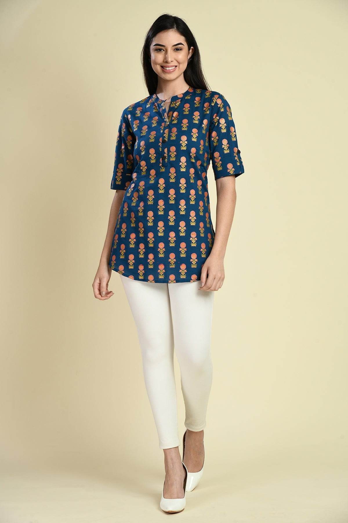 Blue Ethnic Printed Top