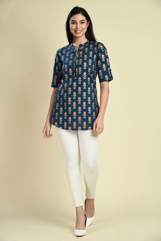 Blue Ethnic Printed Top