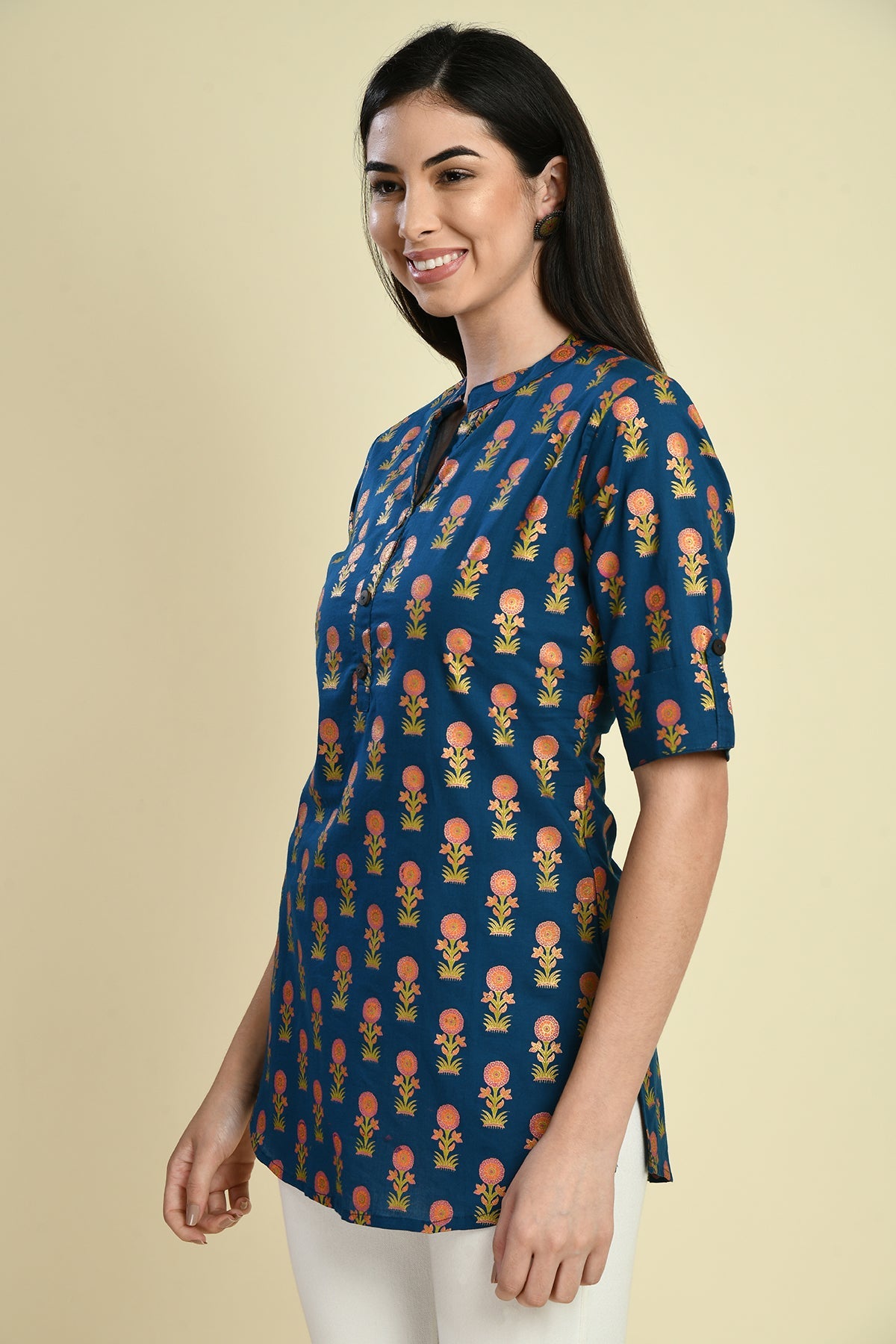 Blue Ethnic Printed Top