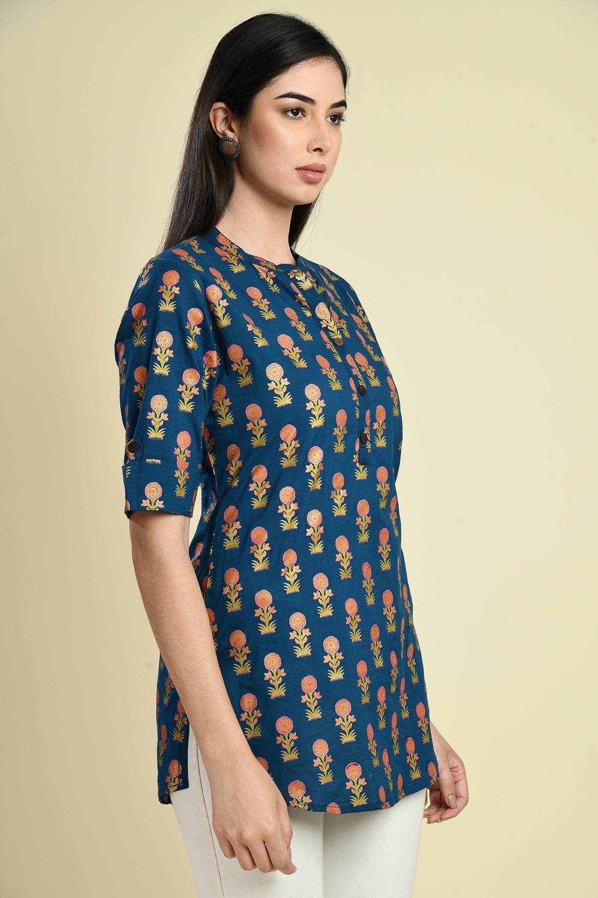 Blue Ethnic Printed Top