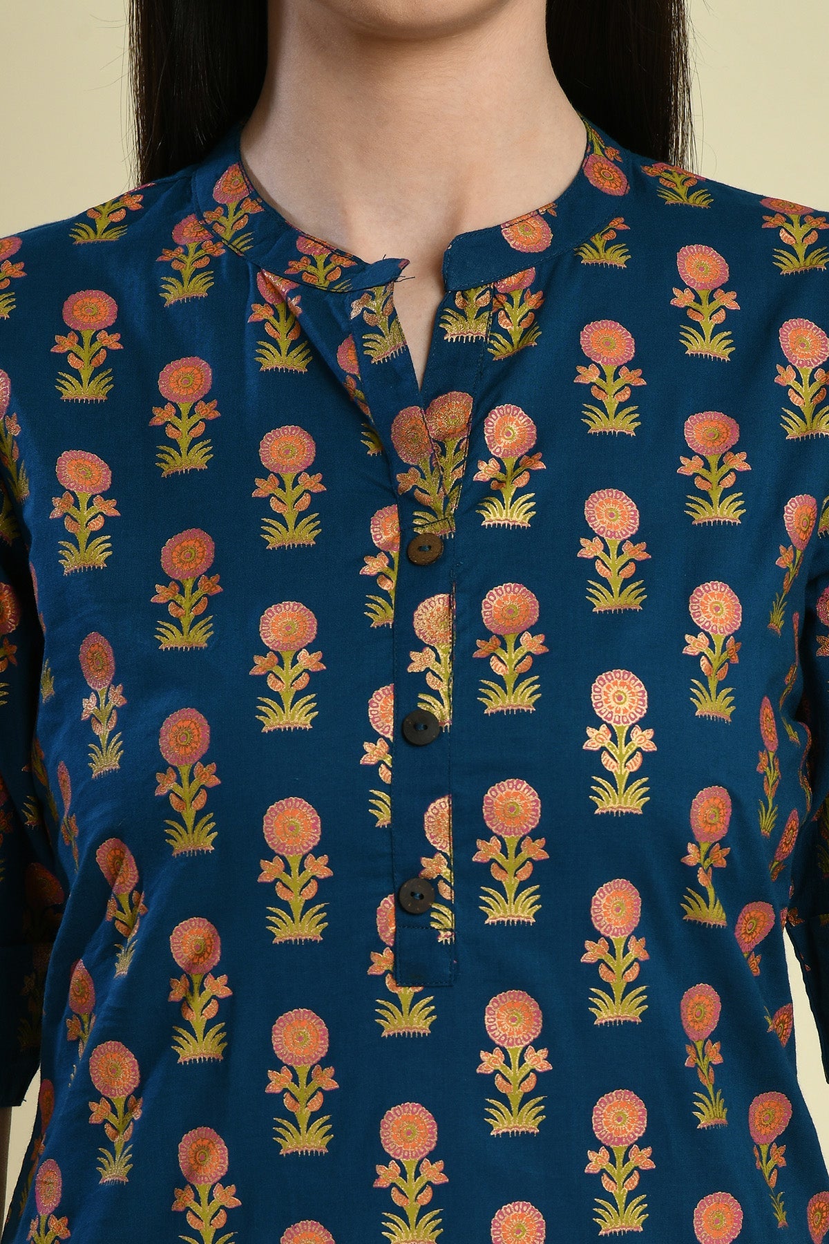 Blue Ethnic Printed Top