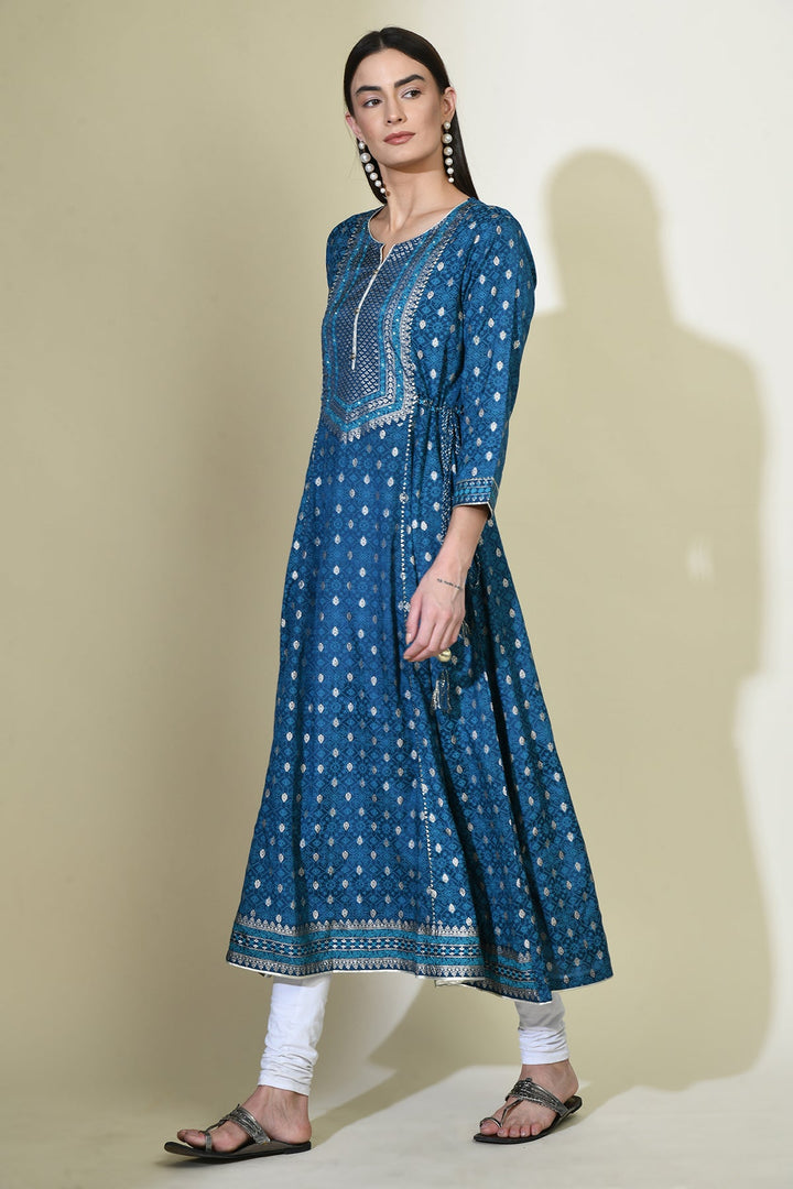 Blue Printed Kurta