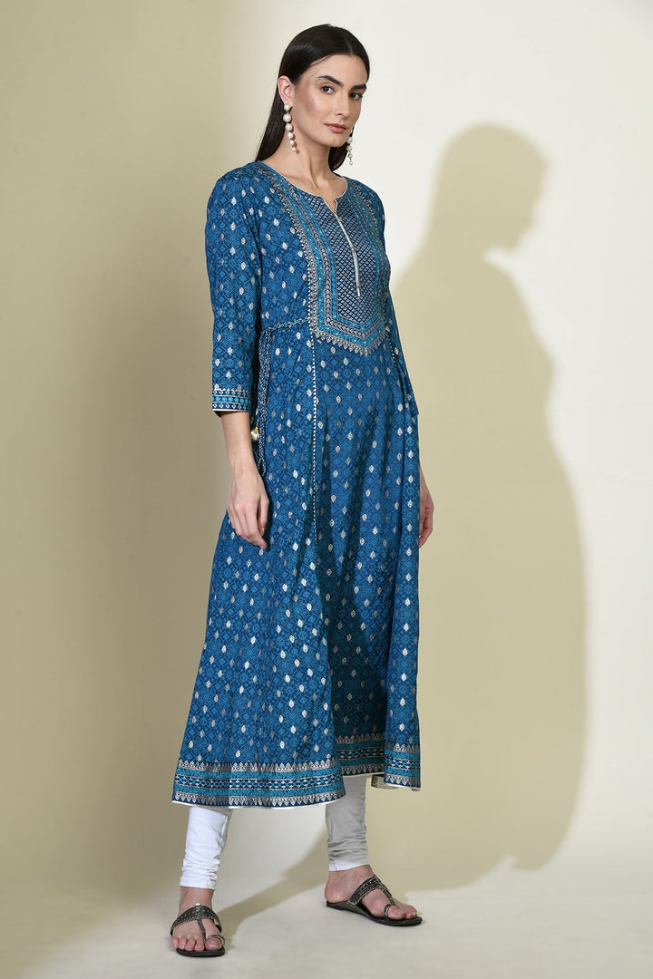 Blue Printed Kurta