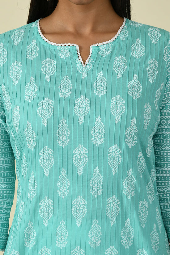Green Pintex Printed Kurta