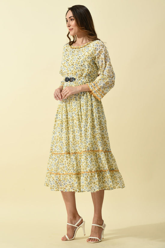 Cream Printed Dress