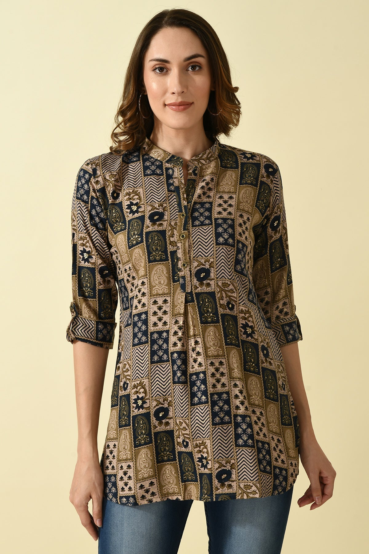 Multi Printed Straight Top
