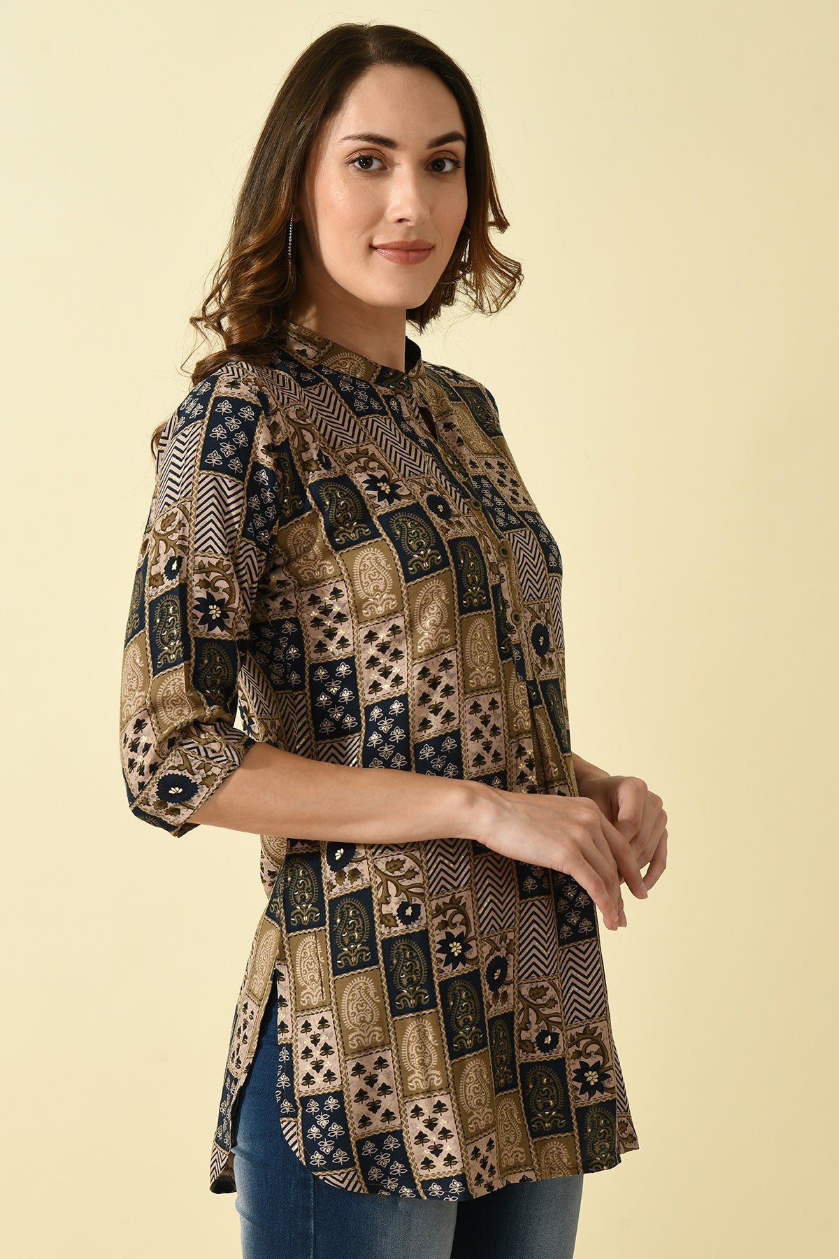 Multi Printed Straight Top